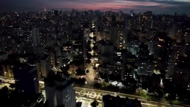 Time Lapse Vista Aérea Del Paisaje Urbano Del Centro Sao — Vídeos de Stock