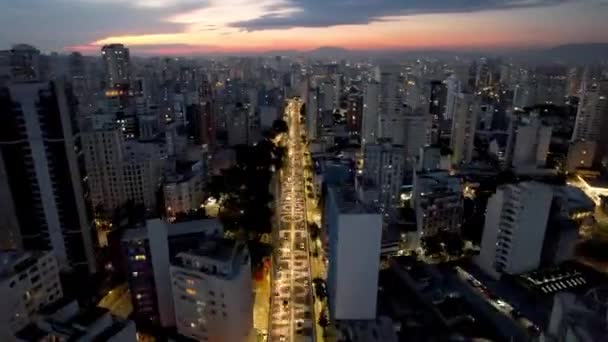 Sao Paulo Brezilya Şehir Merkezinin Hızlandırılmış Şehir Manzarası Şehrin Tarihi — Stok video
