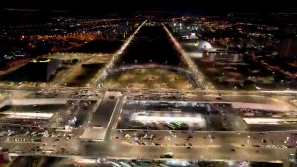 Período Noturno Centro Brasília Brasil Paisagem Aérea Capital Brasileira Distrito — Vídeo de Stock