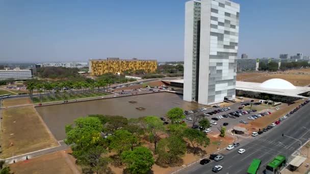 Downtown Brasilia Brazil Aerial Landscape Landmark Country Brazilian Capital Brazil — Stock Video