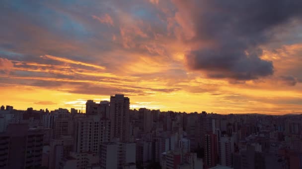 Coucher Soleil Paysage Urbain Sao Paulo Brésil Centre Historique Centre — Video