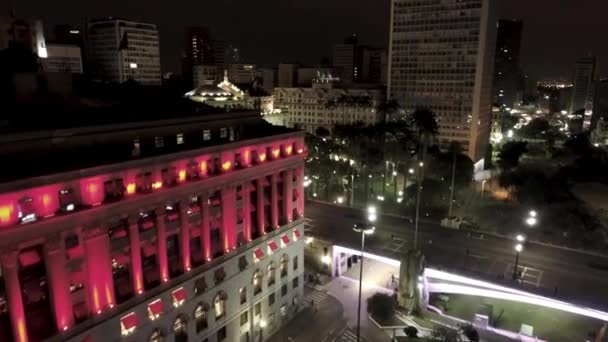 Paysage Urbain Nocturne Sao Paulo Brésil Centre Historique Centre Ville — Video