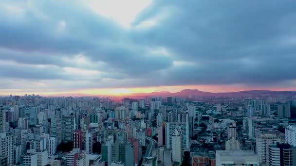 Ville Timelapse Aérienne Centre Ville Sao Paulo Uhd Laps Temps — Video