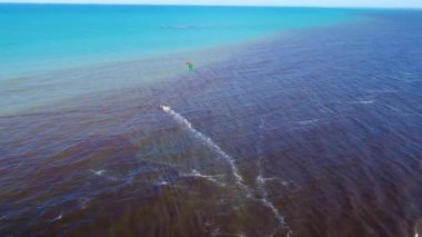 Bahia Brezilya 'da tropik plaj yaz manzarası. Caraiva Sahili, Brezilya 'nın kuzeydoğusunda Trancoso Sahili ve Corumbau Sahili yakınlarında..