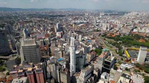 Ville Timelapse Aérienne Centre Ville Sao Paulo Uhd Laps Temps — Video