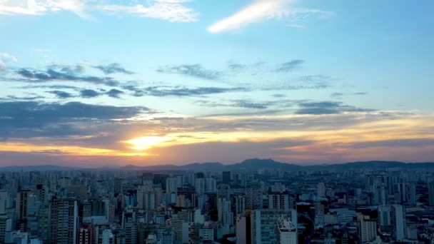 Sao Paulo Şehir Merkezindeki Havacılık Şehri Uhd Şehir Trafik Manzarasının — Stok video