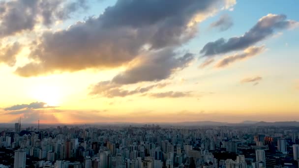 Центр Міста Місто Амфібія Сан Паулу Часовий Пропуск Міст Ландшафтів — стокове відео