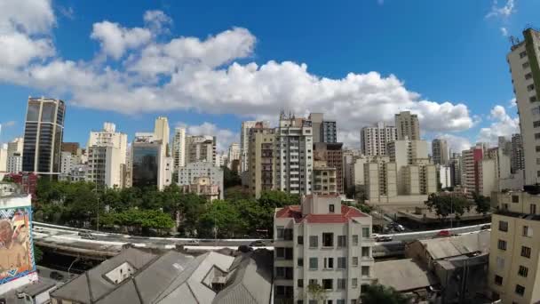 Ciudad Timelapse Aéreo Centro Sao Paulo Uhd Lapso Tiempo Ciudad — Vídeo de stock