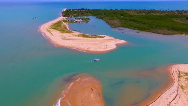 Літні Пейзажі Узбережжі Корумбау Бразилії Пляж Корумбо Північному Сході Бразилії — стокове відео