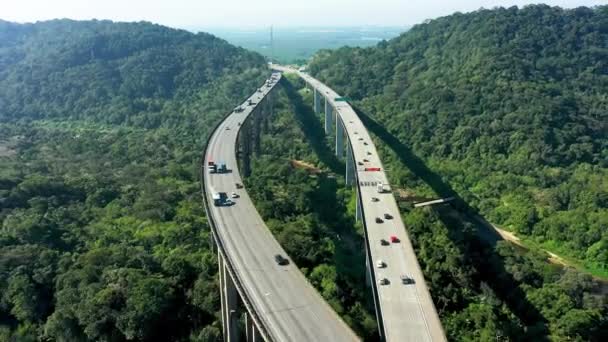 도로의 특징적 도로의 브라질리아 해안으로 도로에 전설적 건축물 브라질 의도로 — 비디오