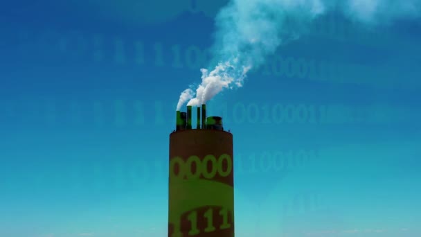 Opwarming Van Aarde Klimaatverandering Milieubescherming Natuurbehoud Giftige Rook Uit Een — Stockvideo