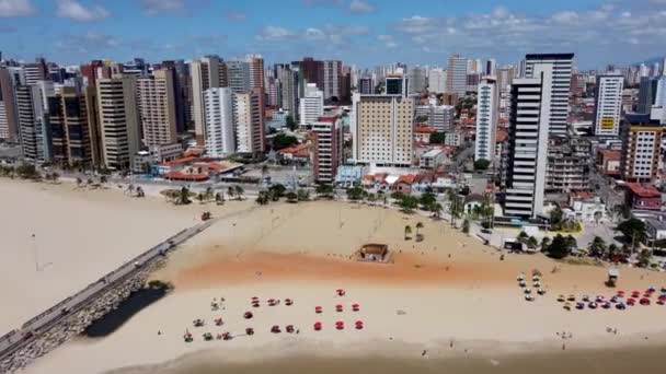 Tropische Strandlandschaft Von Fortaleza Bundesstaat Ceara Brasilien Tropische Szenerie Internationale — Stockvideo