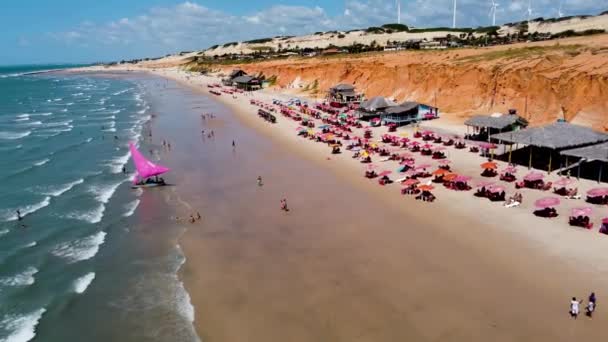 Canoa Quebrada Beach Ceara Nordeste Brasil Praia Lanscape Fortaleza State — Vídeo de Stock