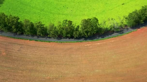 Panoramiczny Widok Wiejskiego Krajobrazu Krajobraz Wsi Widok Lotu Ptaka Tropikalna — Wideo stockowe