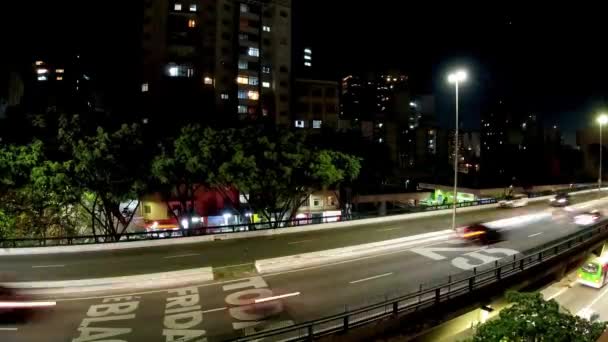 Time Lapse Vista Aérea Del Paisaje Urbano Del Centro Sao — Vídeos de Stock