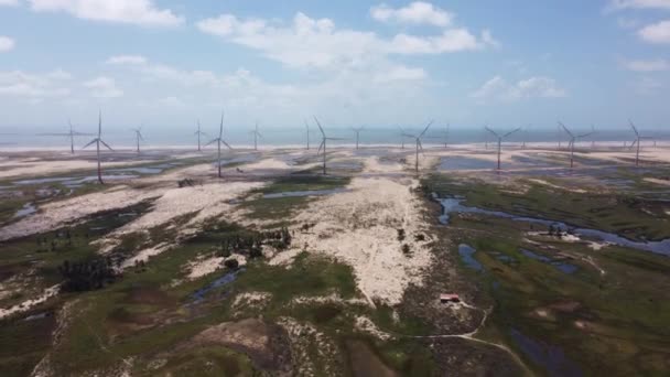 Dunas Arena Montañas Lagunas Agua Lluvia Paraíso Del Noreste Brasileño — Vídeo de stock