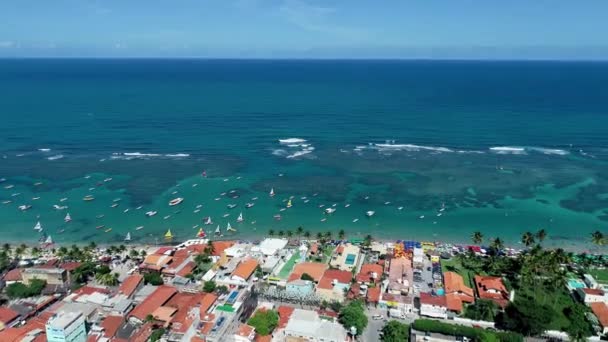 Seascape Bay Vatten Berömda Resmål Nordöstra Brasilien Kustberömda Resedestinationer Tropisk — Stockvideo