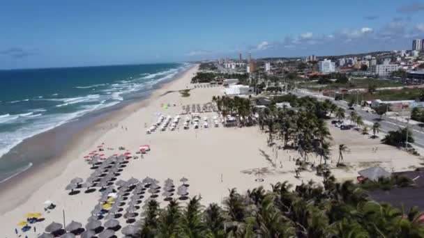 Paisagem Praia Tropical Fortaleza Estado Ceará Brasil Cenário Tropical Destinos — Vídeo de Stock