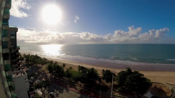 Tempo Decorrido Praia Boa Viagem Centro Recife Pernambuco Brazill Famoso — Vídeo de Stock