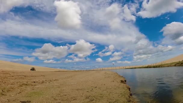 Jericoacoara Ceara Brazylia Piaszczyste Wydmy Laguny Deszczowe Północno Wschodnim Brazylijskim — Wideo stockowe