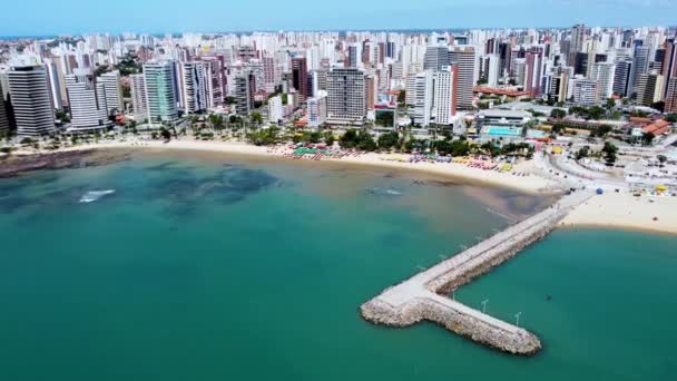 Fortaleza Ceara Severovýchodní Brazílie Beach Lanscape Centru Fortaleza Státu Ceara — Stock video