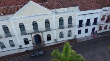 Recife Eyaleti yakınlarındaki Olinda sahil şehrinin havadan görüntüsü. Brezilya Kuzeydoğusu. Tropik bir manzara. Seyahat hedefi.