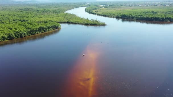 Naturlandschaft Des Amazonas Regenwaldes Amazonas Flusslandschaft Amazonaswald Luftlandschaft Des Berühmten — Stockvideo