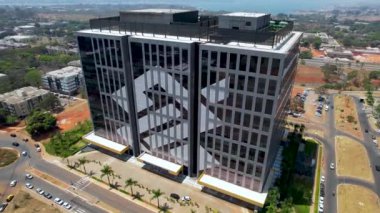 Brezilya 'nın Brasilia şehir merkezinin hava manzarası. Brezilya 'nın başkentinin şehir manzarası. Hükümetler seyahat noktaları.