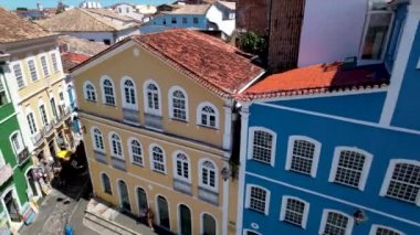 Salvador Bahia Brezilya şehir merkezi. Turizm kartpostalındaki tarihi binalar. Şehrin tarihsel merkezi. Seyahat güzergahı. Tatil gezisi.