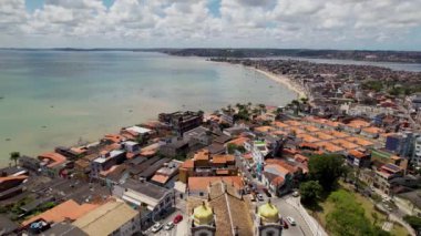 Salvador Bahia Brezilya şehir merkezi. Turizm kartpostalındaki tarihi binalar. Şehrin tarihsel merkezi. Seyahat güzergahı. Tatil gezisi.