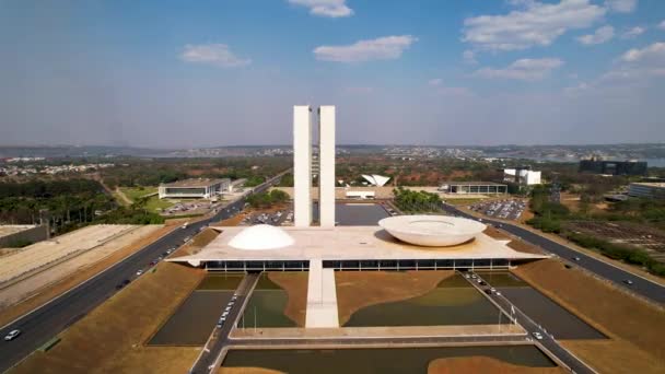 브라질의 브라질리아 시내에 건물의 심지의 — 비디오