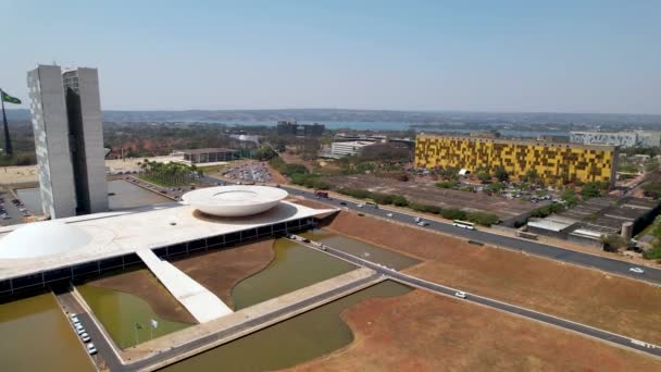 Paisagem Aérea Prédio Congresso Nacional Centro Brasília Brasil Cityscape Centro — Vídeo de Stock