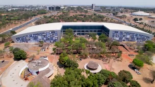 Vista Aérea Marco Centro Brasília Brasil Cityscape Capital Brasileira Destinos — Vídeo de Stock