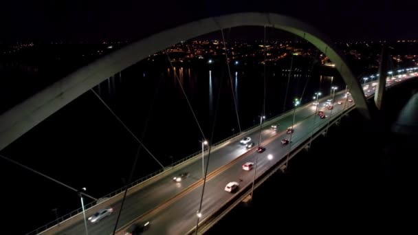 Νυχτερινό Τοπίο Στο Κέντρο Της Βραζιλίας Μπραζίλια Cityscape Φωτίζεται Πλατεία — Αρχείο Βίντεο