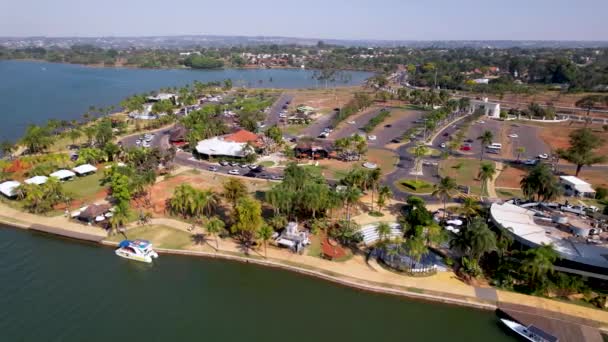 Panorama Aerial View Paranoa Lake Downtown Brasilia Federal District Brazil — Stockvideo