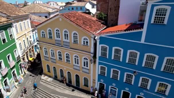 Pillory Street Centre Ville Salvador Bahia Brésil Bâtiments Historiques Tourisme — Video