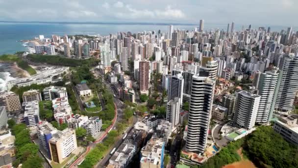 Paysage Urbain Salvador État Bahia Brésil Scène Tropicale Ville Touristique — Video