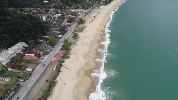 Maresias Beach Brasilien Resor Scen Sommar Strand Landskap Tropisk Utomhusmiljö — Stockvideo