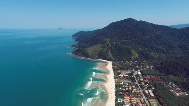 Maresias Beach Resmål Brasilien Strandscen Sommarlandskapet Tropisk Miljö Utomhus Semester — Stockvideo