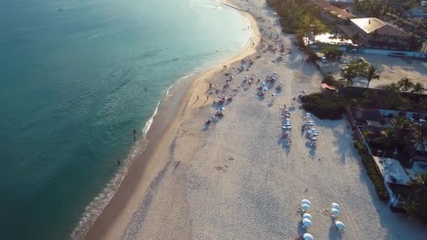 Туристическая Сцена Летнего Пляжного Пейзажа Заката Внешняя Среда Путешествие Отпуск — стоковое видео