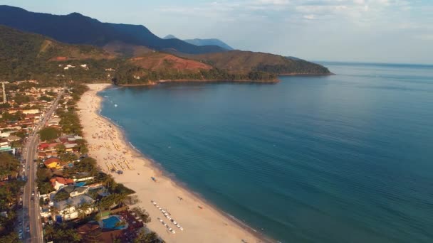 Yaz Günbatımı Plaj Manzarasının Seyahat Sahnesi Açık Hava Tropikal Ortamı — Stok video