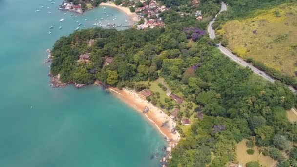 Paraty Beach Travel Destination Brazil Beach Scene Summer Landscape Tropical — Stockvideo
