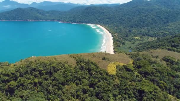 Paraty Plaża Cel Podróży Brazylii Scena Plażowa Letniego Krajobrazu Tropikalne — Wideo stockowe