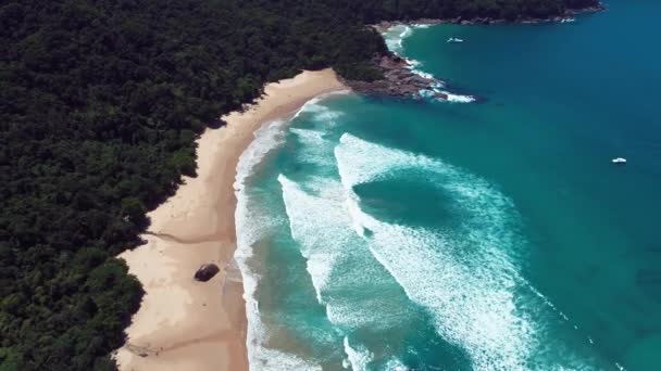 Парати Бич Бразилия Туристическая Сцена Летнего Пляжного Пейзажа Внешняя Среда — стоковое видео