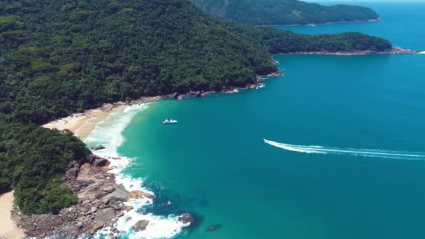 Paraty Beach Travel Destination Brazil Beach Scene Summer Landscape Tropical — Vídeo de Stock