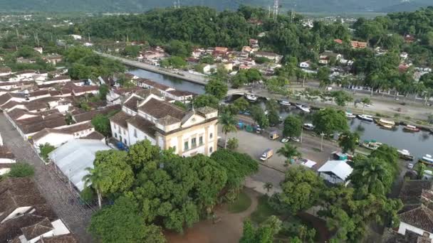 Scena Viaggio Edifici Storici Paesaggio Paraty Beach Ambiente Tropicale Esterno — Video Stock