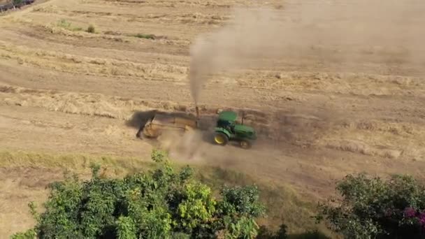 Paisaje Aéreo Del Paisaje Agrícola Campo Rural Fondo Verde Escena — Vídeo de stock