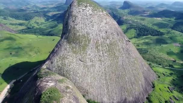 Aerial Scenery Farming Landscape Rural Countryside Green Background Field Scene — Vídeo de Stock