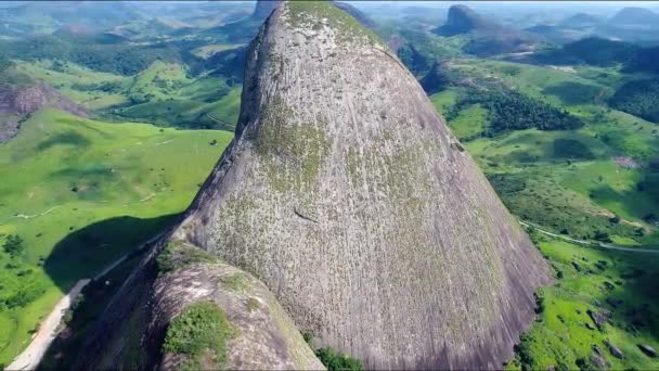 Aerial Scenery Farming Landscape Rural Countryside Green Background Field Scene — Stock Video