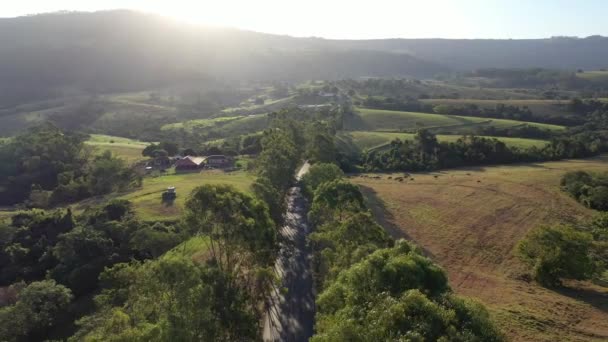 Paisaje Agrícola Paisaje Rural Rural Fondo Campo Verde Las Montañas — Vídeo de stock